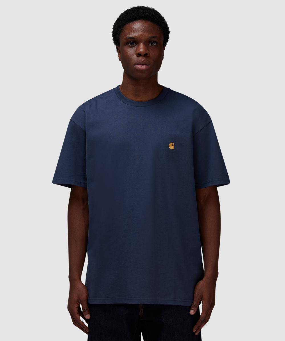 Carhartt WIP Chase T-Shirt (Dusky Blue / Gold - M) - Size M, Unisex