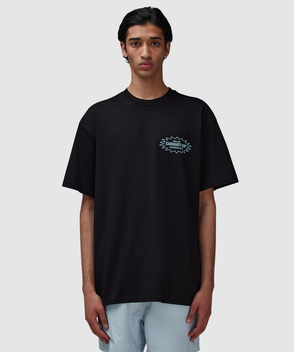 Tシャツ・カットソー CARHARTT WIP BLACK COTTON T-SHIRT Carhartt Wip Vintage Men's Black Cotton Mechanic Tee Shirt