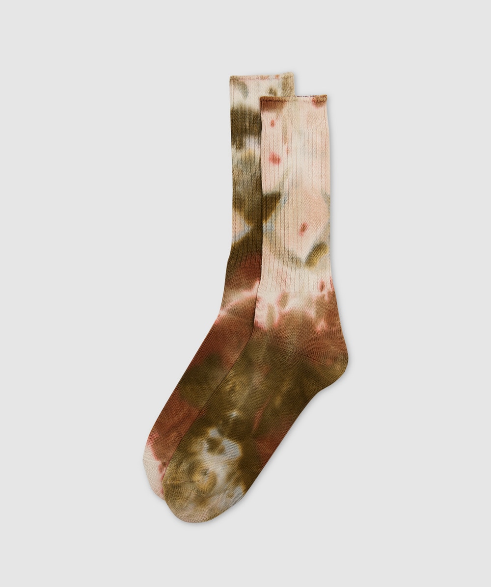 Anonymous Ism Tie Dye Crew Sock In Brown