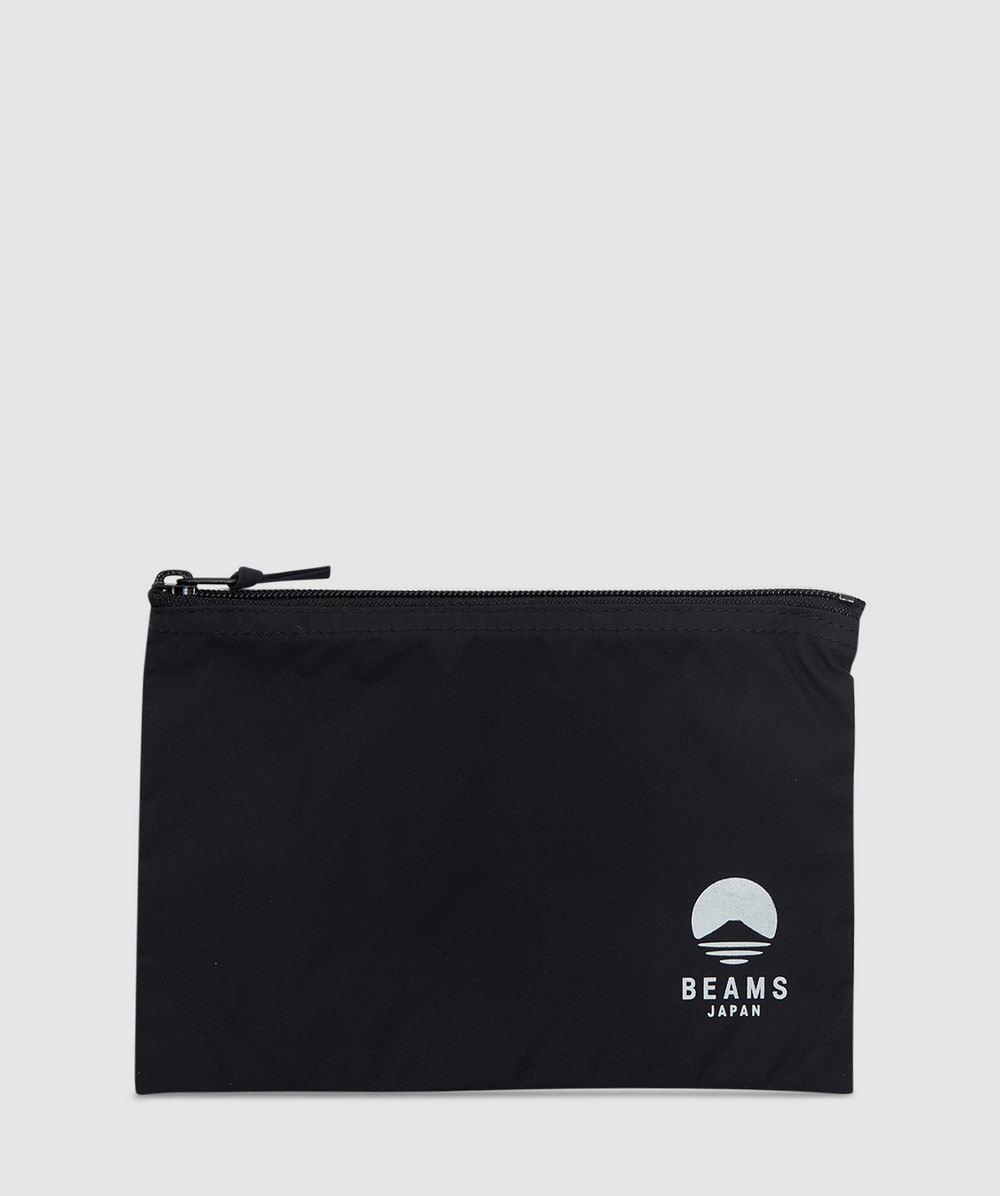 Beams Japan Flat Logo Pouch (Black - One Size) - Size Luggage & Bags, Unisex