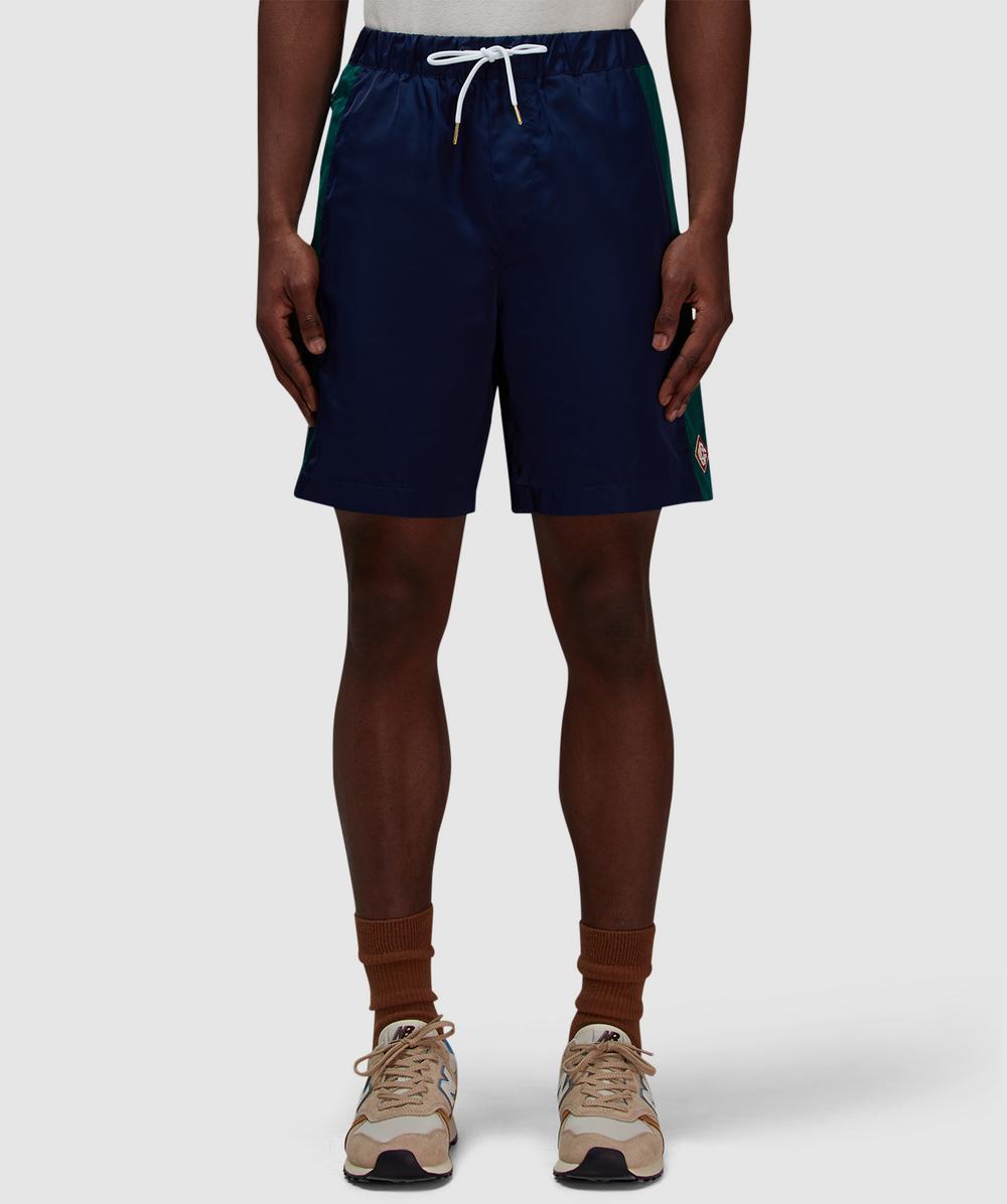 Casablanca Track Short (Navy/Laurel Stripe - M) - Size M, Male
