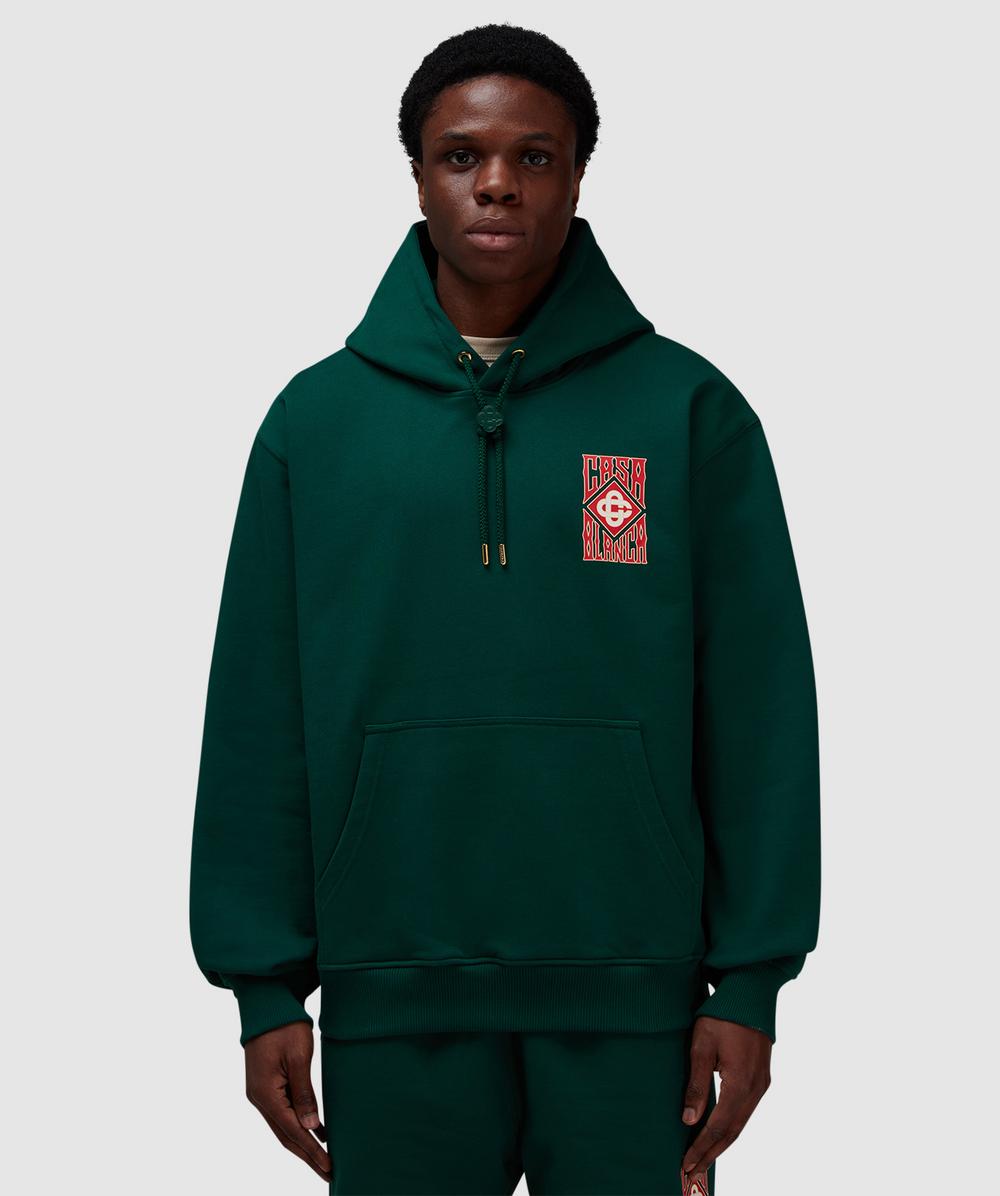 Casablanca Gothic Logo Hoodie (Gothic Stacked Logo - L) - Size Clothing & Accessories > Clothing > Shirts & Tops, Male