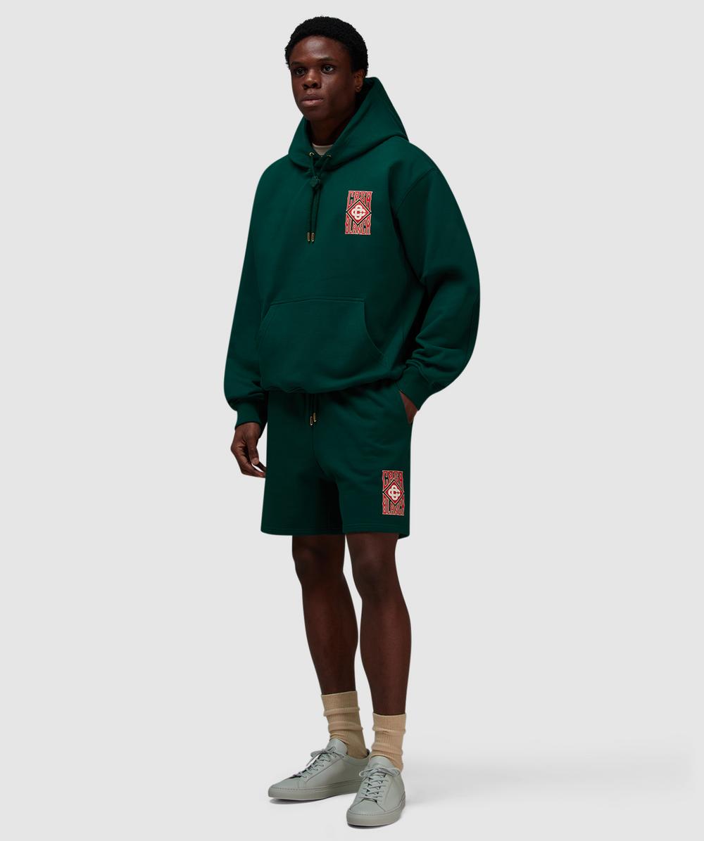 スウェット・トレーナー CASABLANCA COTTON SWEATSHIRT WITH GOTHIC STACKED LOGO Casablanca Gothic Stacked-logo Hoodie | Green | FARFETCH