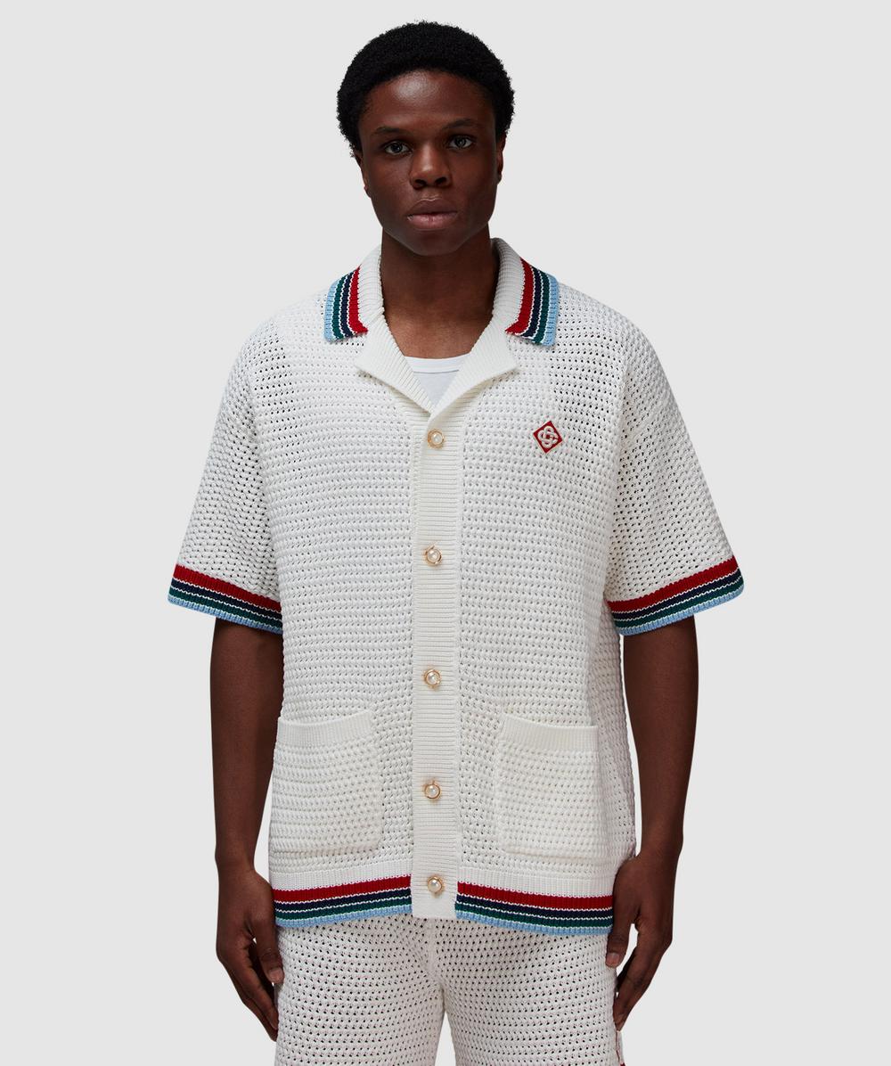 Casablanca Crochet Shirt (White - M) - Size M, Male