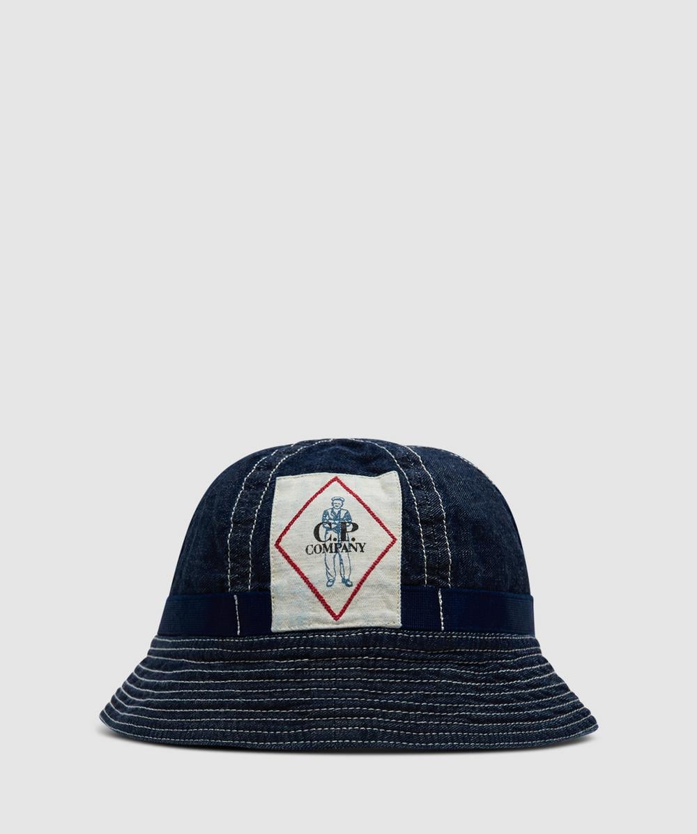 C.p. Company Cp Company Denim 3/1 Bucket Hat In Navy