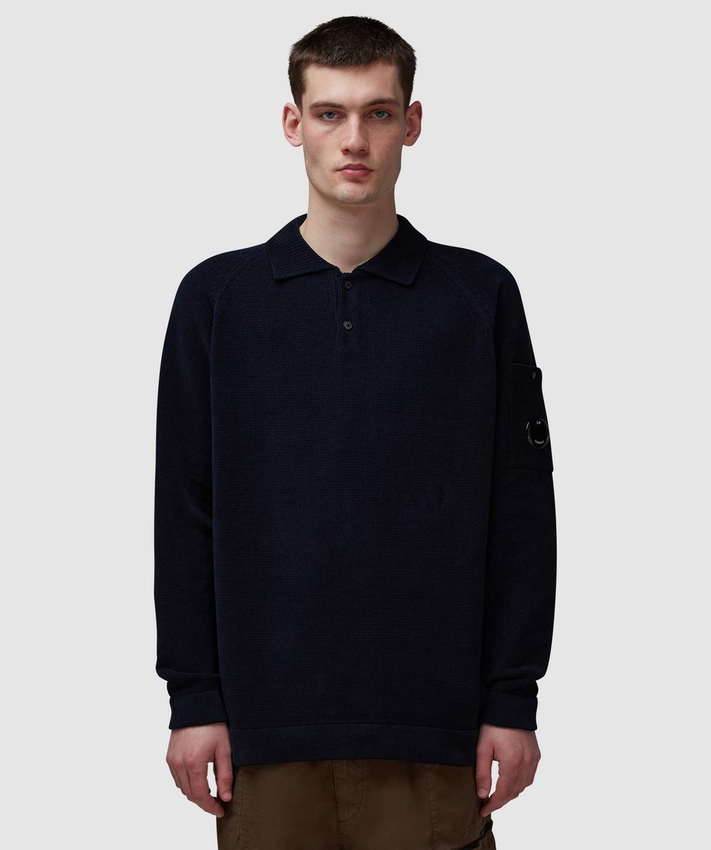 C.P. Company Polo Knit Sweatshirt (Total Eclipse - M) - Size M, Male