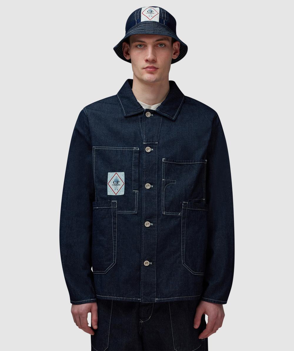 C.P. Company Denim Chore Jacket (Denim-Normal Washed 40� - 2Xl) - Size 2XL, Male