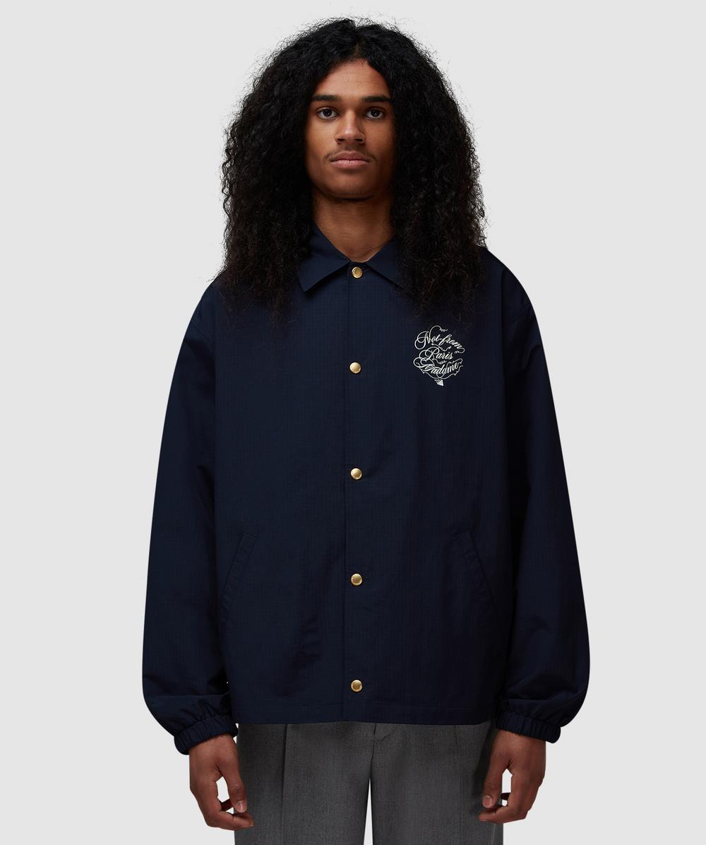Drôle de Monsieur Vine Slogan Coach Jacket (Navy - Xl) - Size XL, Male