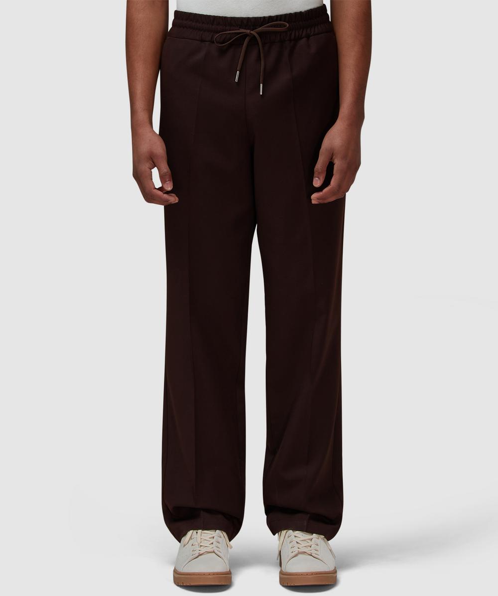 Drôle de Monsieur Straight Wool Trouser (Dark Brown - L) - Size L, Male