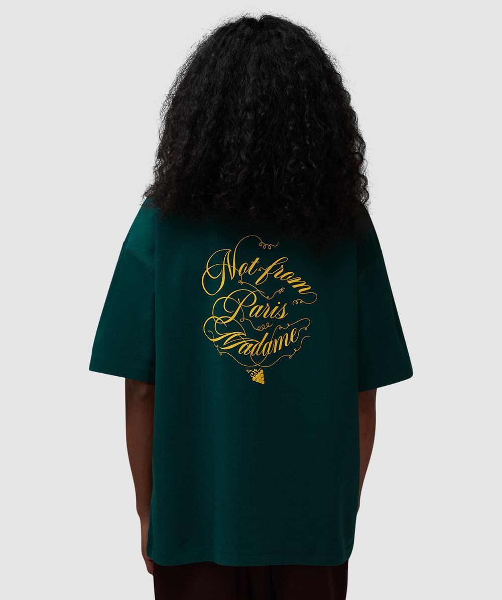Drôle de Monsieur Vine Slogan T-Shirt (Dark Green - S) - Size S, Unisex