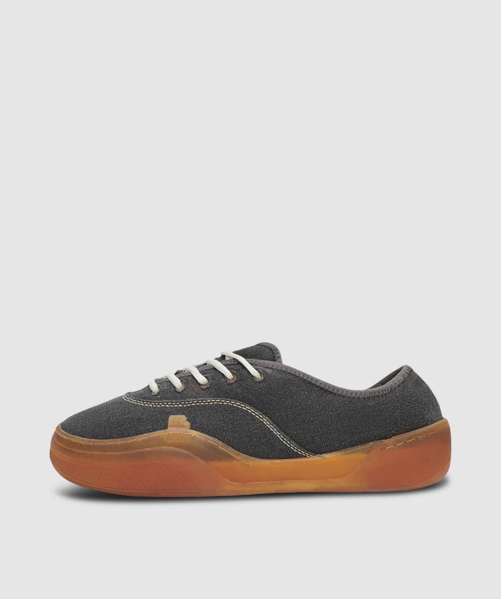 Erl Round Toe Low-top Sneakers In Black