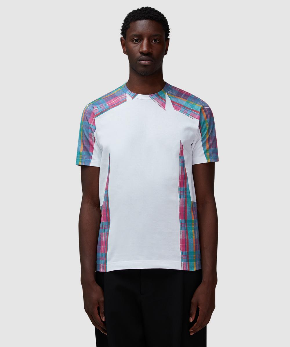 Comme des Garçons SHIRT Hand Print Check T-Shirt (White/Check - Xl) - Size XL, Unisex