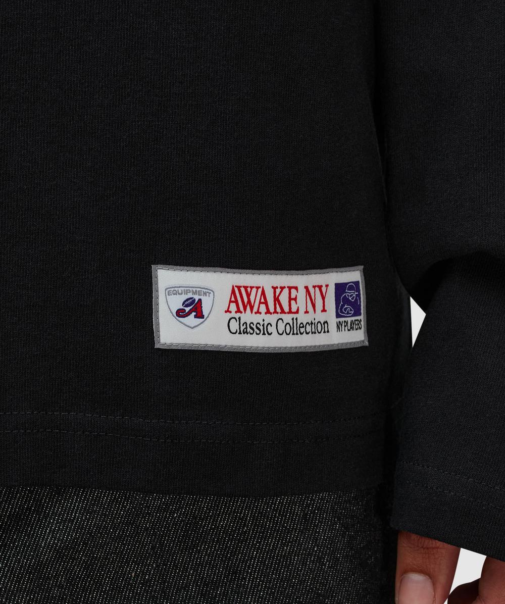 Awake NY Varsity jersey t-shirt | BLACK | SEVENSTORE