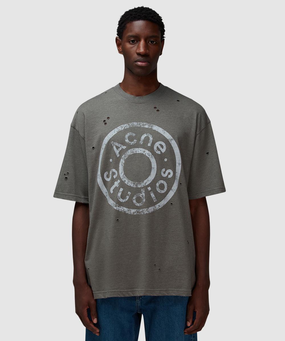 Acne Studios Exford Button Logo T-Shirt (Moss Green - S) - Size S, Unisex