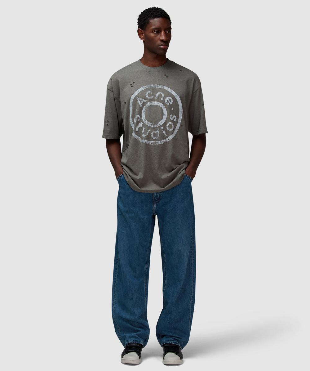 Acne Studios☆Exford button logo Tシャツ【UK発】 Acne Studios Exford button logo t-shirt | MOSS GREEN