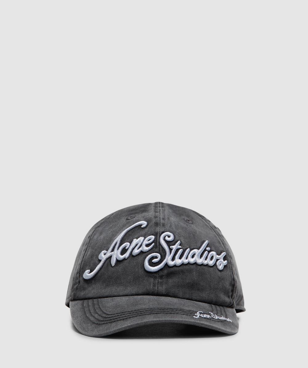 Acne Studios Acne Serif Logo Cap In Black