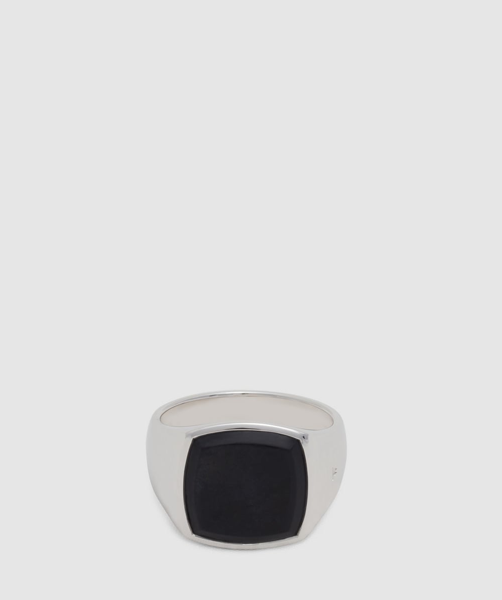 Tom Wood Cushion Black Onyx Ring In Silver
