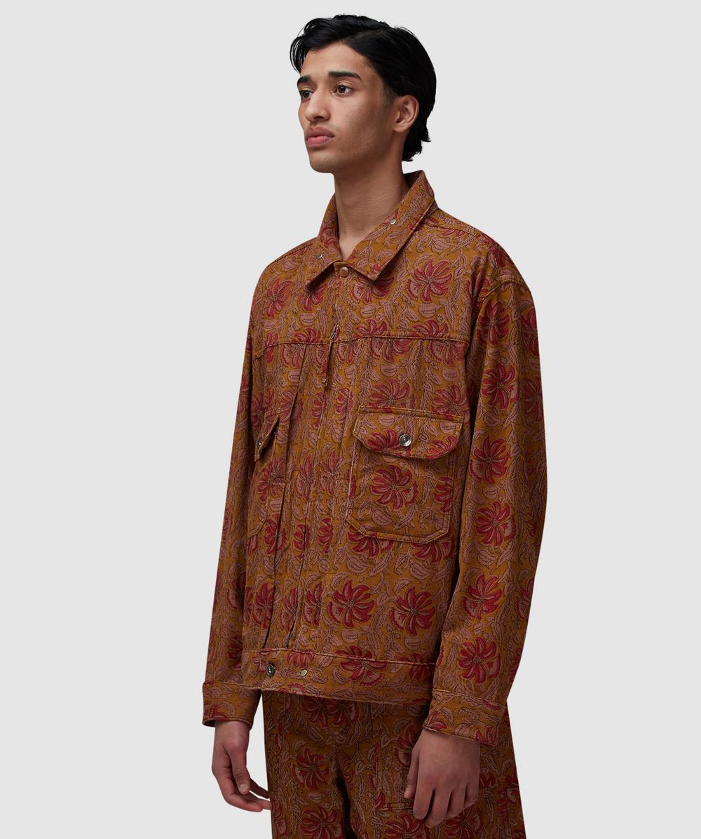 classic farmers corduroy jkt サイズ38 Engineered Garments Trucker jacket | KHAKI FLORAL PRINTED