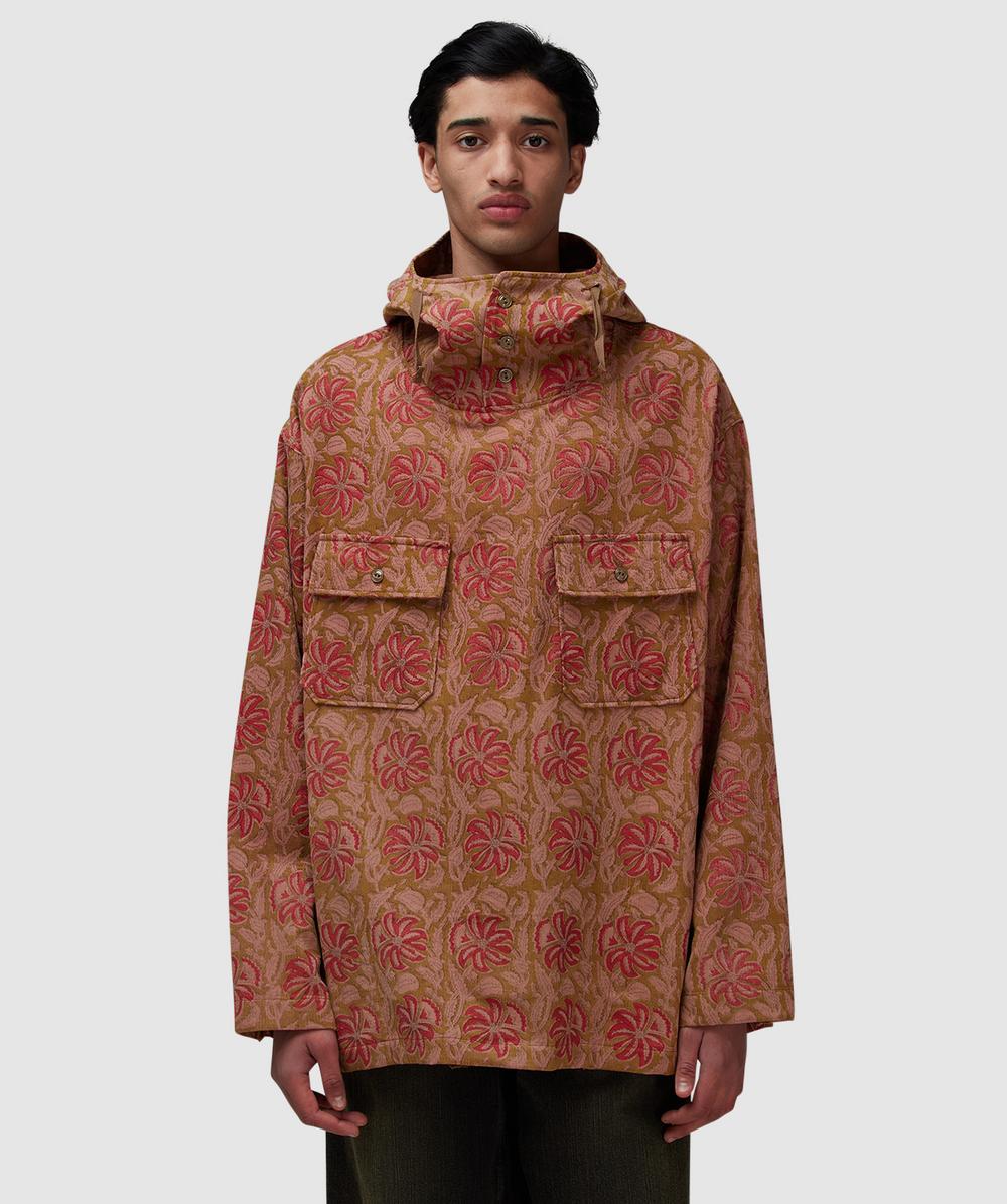 Engineered Garments Cagoule Shirt (Khaki Floral Printed Corduroy - S) - Size S, Male
