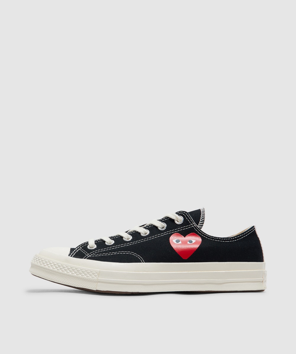 Comme Des Garçons Play X Converse Small Red Heart Chuck Taylor '70 Low Sneaker In Black
