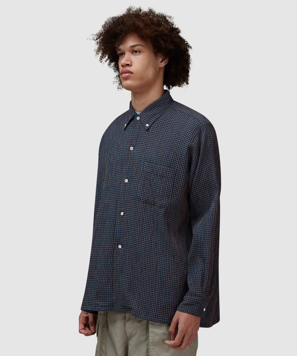 トップス BEAMS PLUS B.D. Panama Plaid Classic Fit Beams Plus Open B.D. Panama Plaid Shirt - Orange | Garmentory