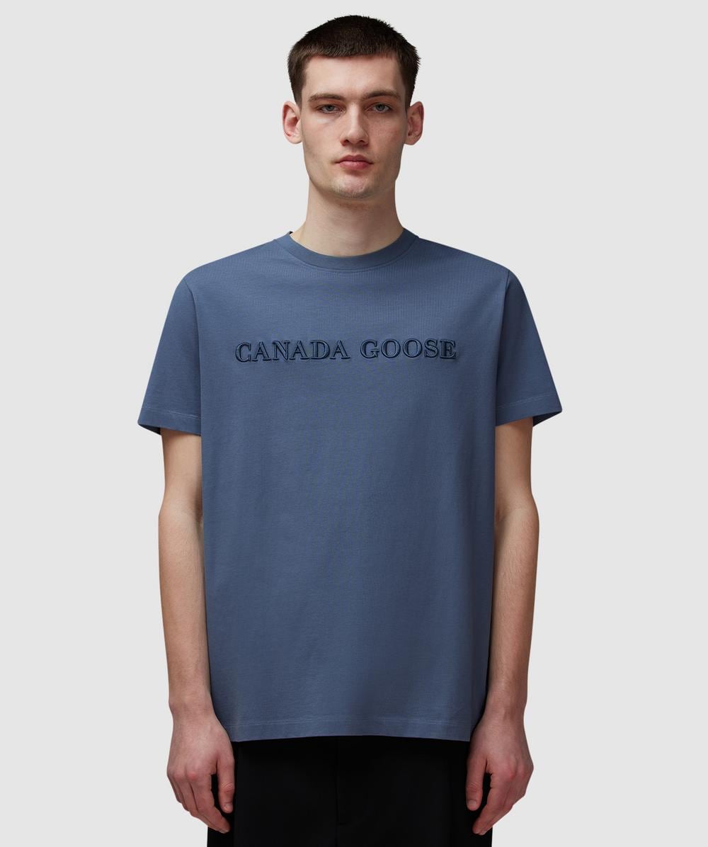 Canada Goose Emersen Embroidered T-Shirt (Ozone Blue - Bleu Ozone - Xl) - Size XL, Unisex