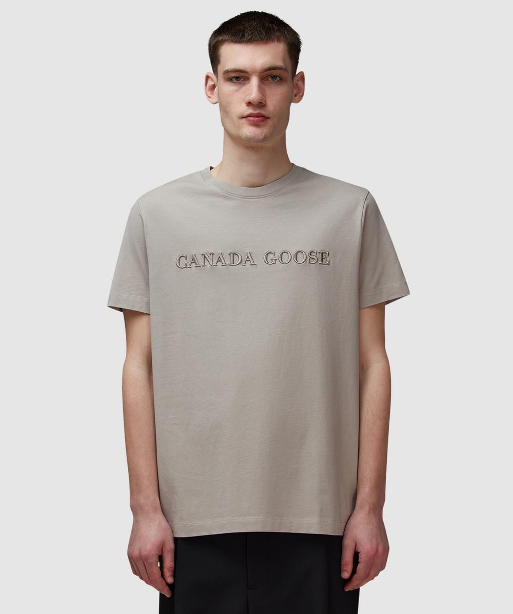 Canada Goose Emersen Embroidered T-Shirt (Limestone - Calcaire - M) - Size M, Unisex