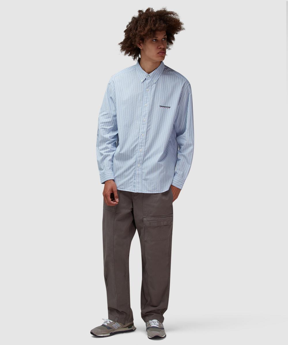さらに100円引き◆thisisneverthat◆DSN Striped Shirt thisisneverthat DSN striped shirt | BLUE | SEVENSTORE