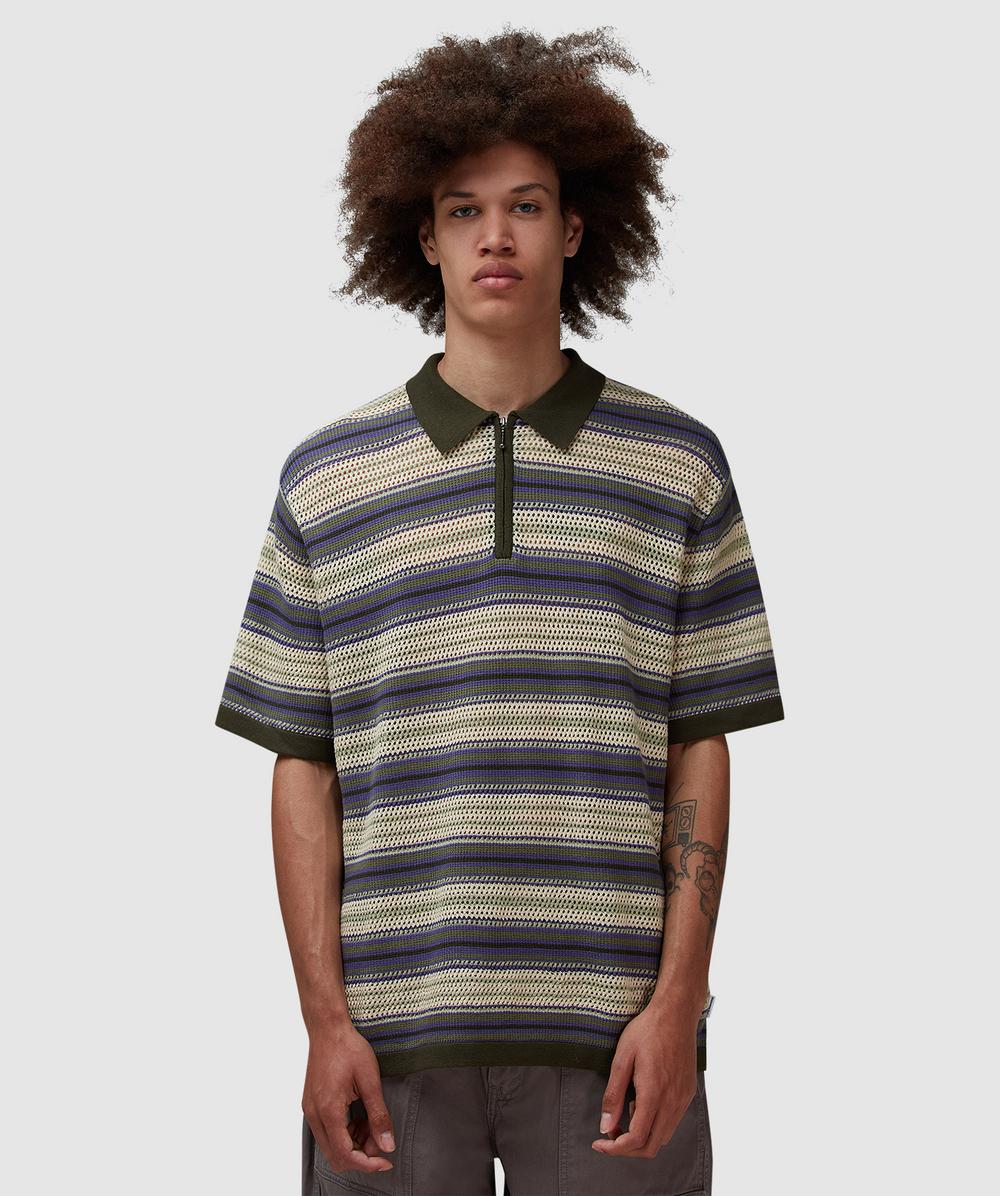 thisisneverthat Stripe knit polo shirt | IVORY | SEVENSTORE