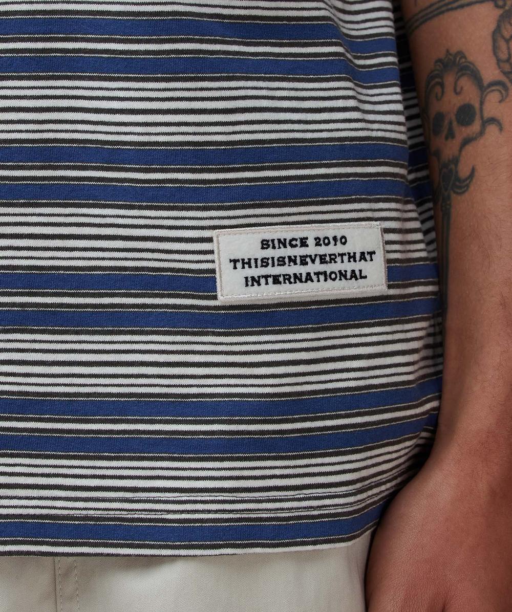 ★thisisneverthat★ Striped W Tee Light Blue TN251TTSST37BLL thisisneverthat Striped Tee - Blue | International Store