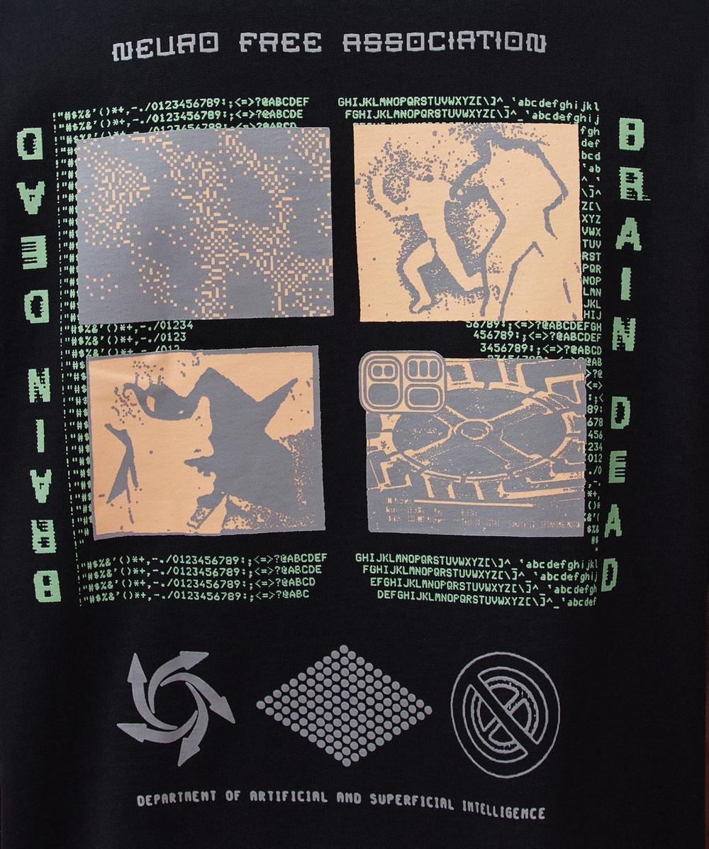 Brain Dead Neuro free association t-shirt | WASHED BLACK