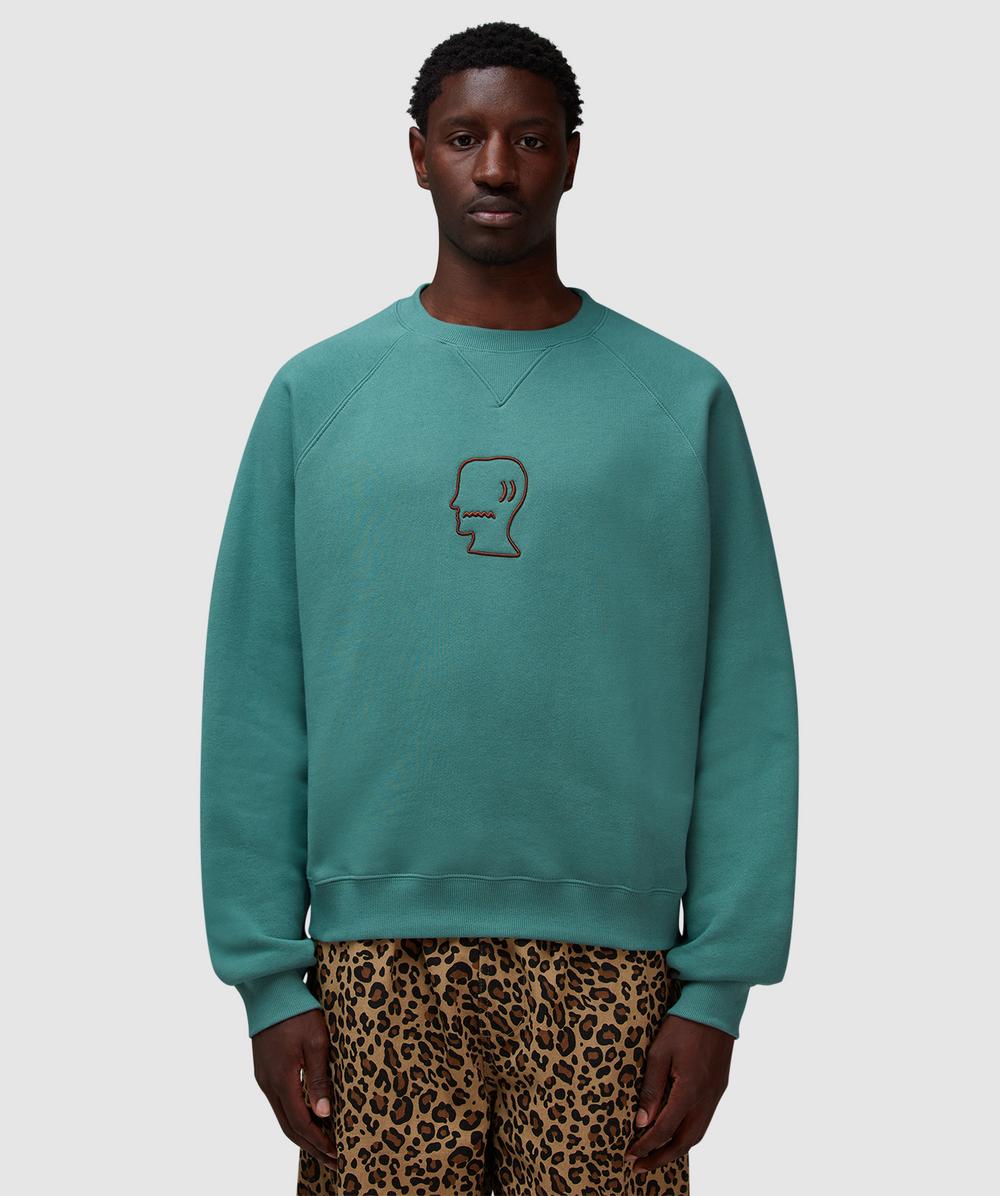 Brain Dead Logo Head Sweatshirt (Avocado - M) - Size Clothing & Accessories > Clothing > Shirts & Tops, Male
