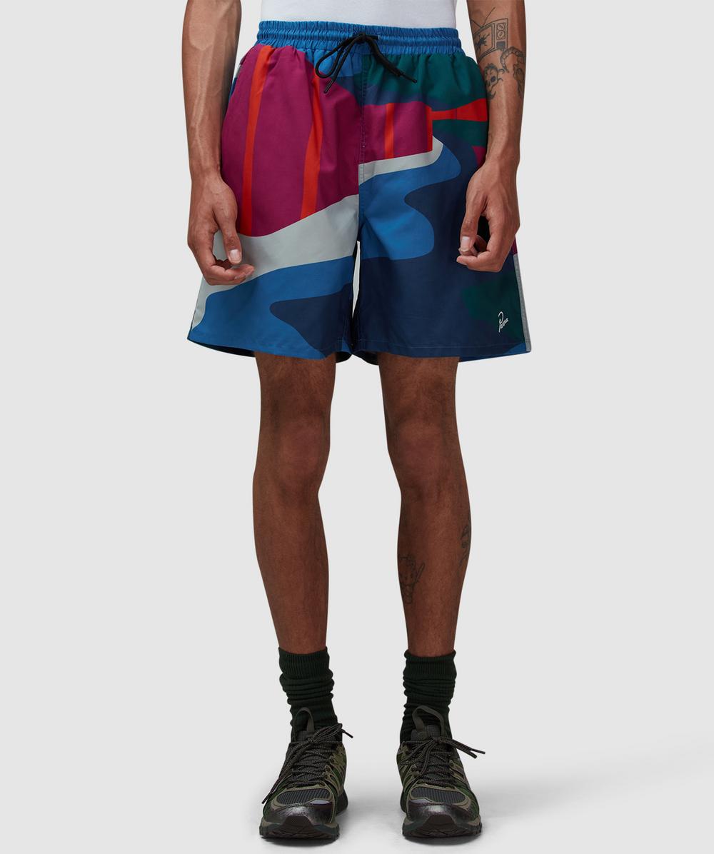 Parra The Festival Fence Swim Short (Blue - S) - Size S, Male
