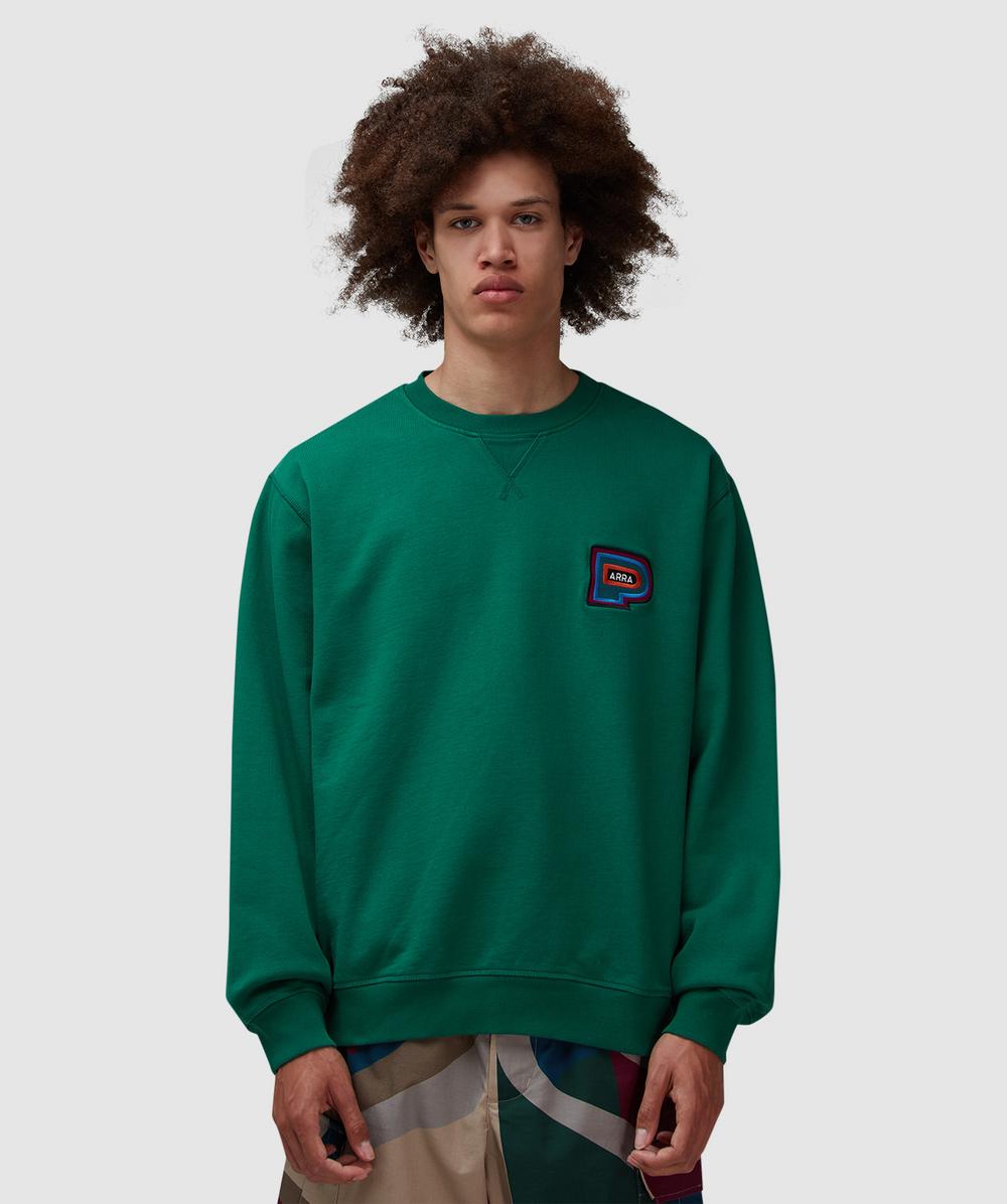 Parra Repeat Pea Sweatshirt (Green - M) - Size M, Male
