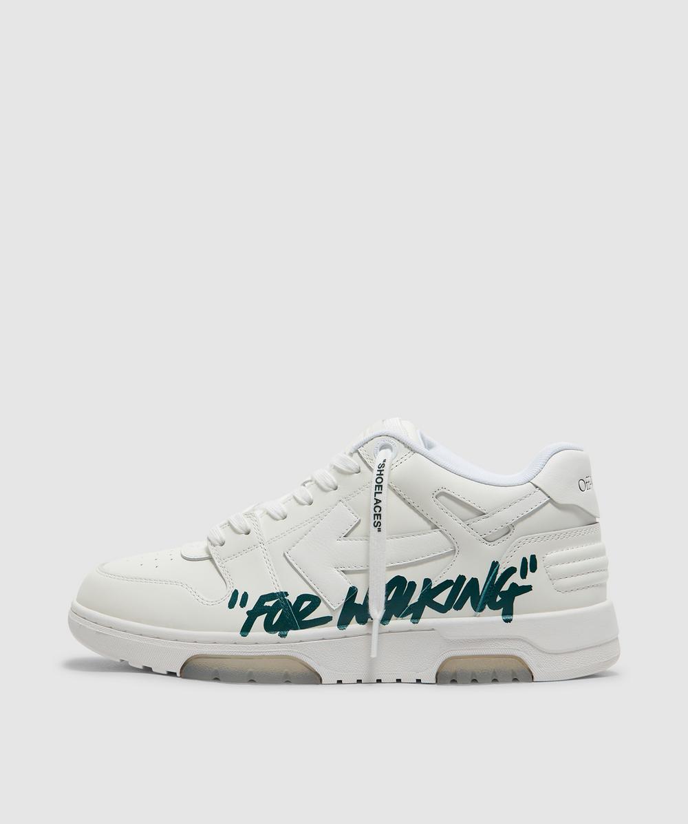Off White C/o Virgil Abloh Off White Co Virgil Abloh Out Of Office �for Walking� Trainer In White/green