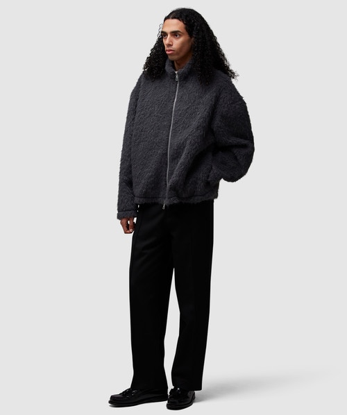 MKI MIYUKI ZOKU Faux alpaca track jacket | CHARCOAL | SEVENSTORE
