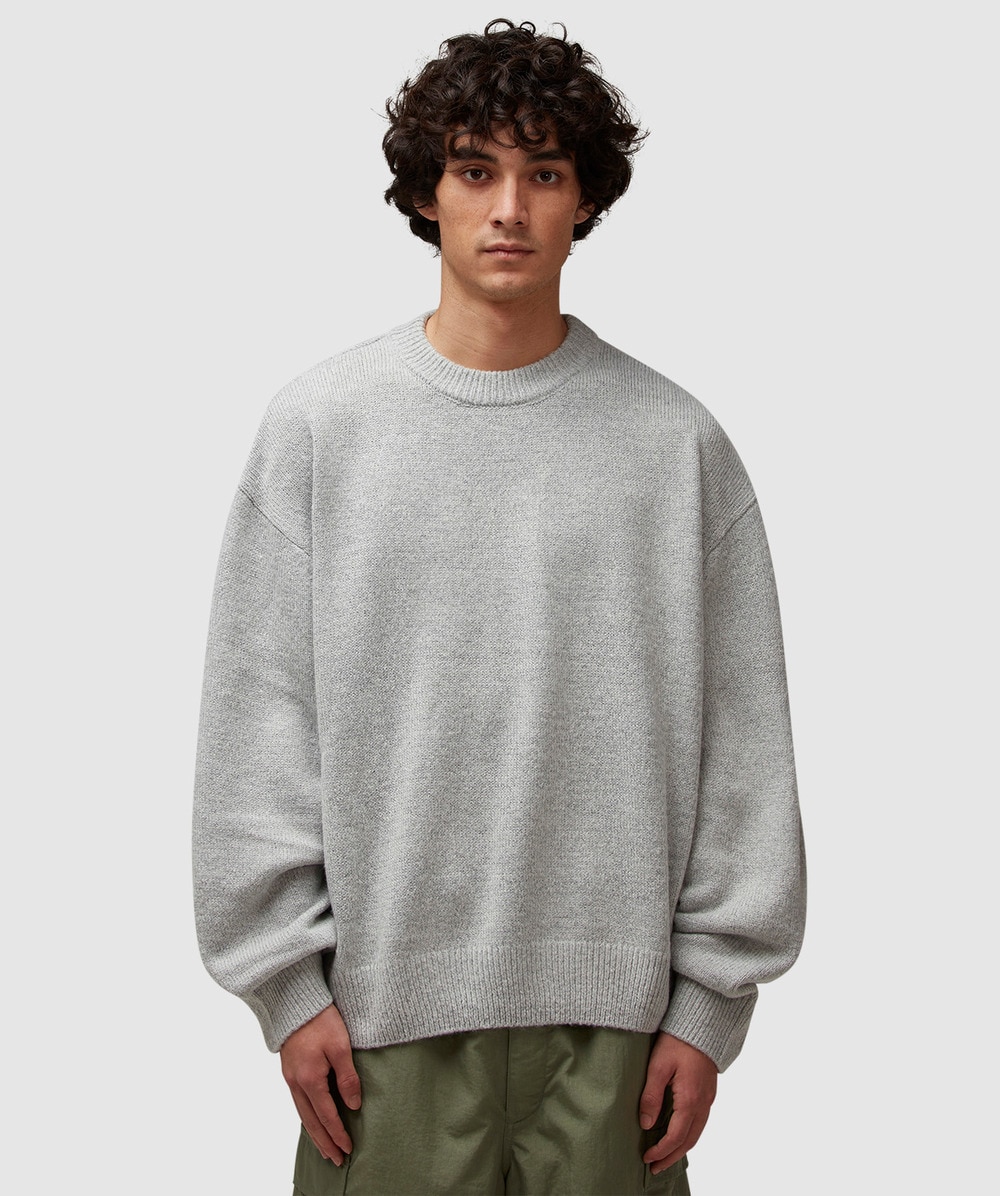 MKI MIYUKI ZOKU Mohair Blend Knit Sweatshirt (Light Grey - L) - Size L, Male