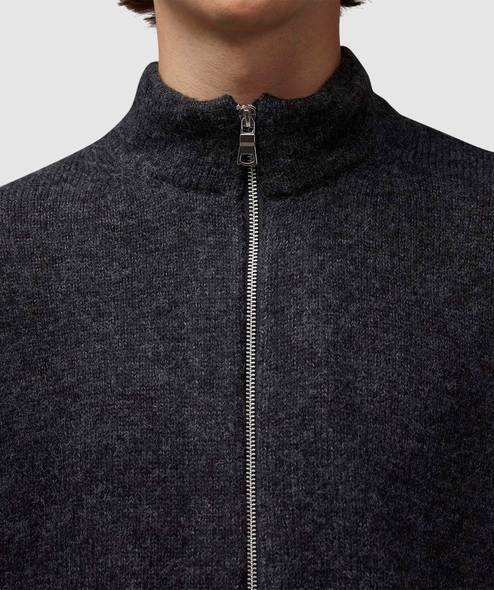 MKI Miyuki Zoku Mohair blend knitted track jacket | BLACK