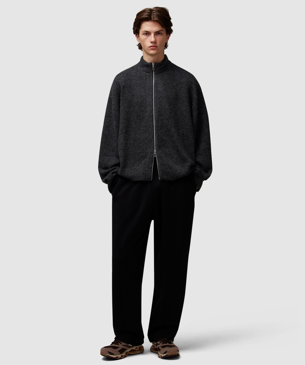 MKI Men's Mohair Blend Knit Track Jacket in Black MKI Miyuki