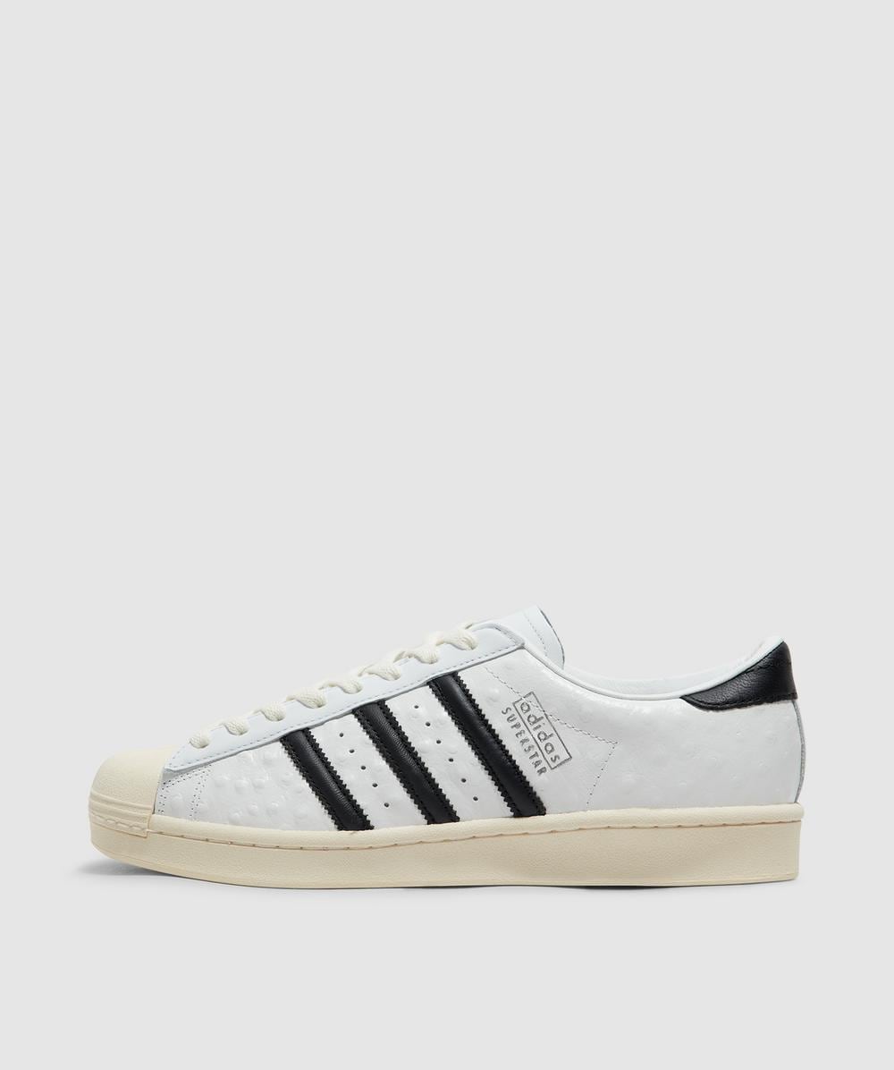 Adidas Originals Superstar Vintage Ostrich-effect Leather Sneakers In Ftwr White/core Black/cream White