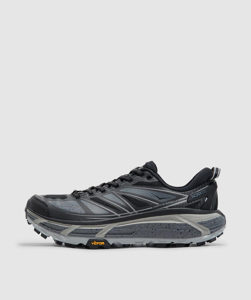Hoka Mafate Speed 2 Rubber And Mesh Running Sneakers In Black / Castlerock