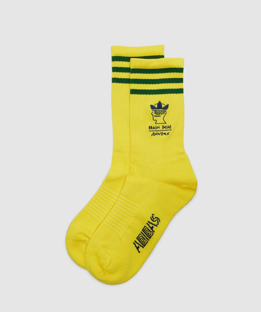 adidas X Brain Dead Sock (Bright Yellow/Amazon Green/Collegiate Navy - L) - Size L, Unisex
