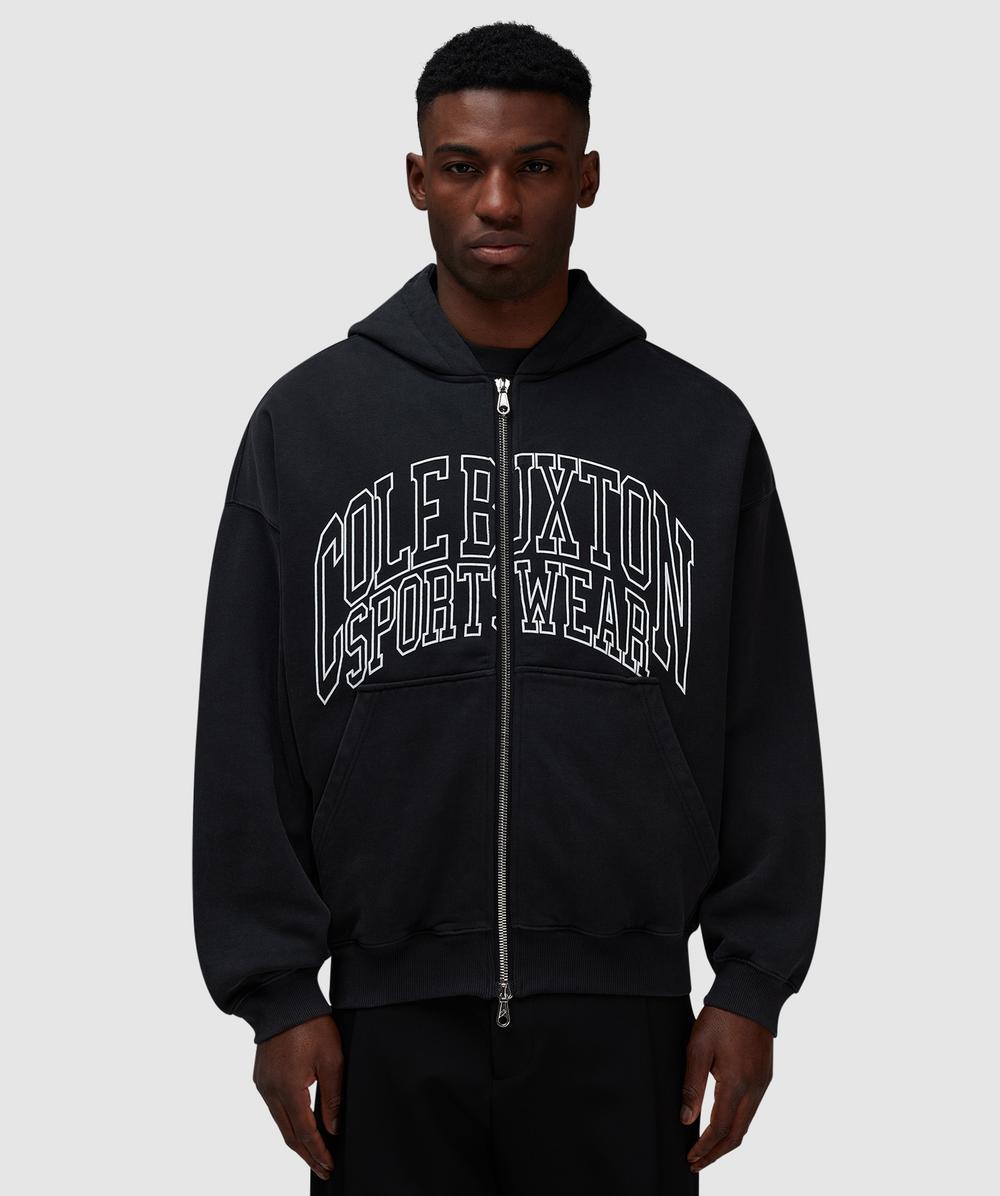 Cole Buxton Sportswear Arc Zip Hoodie (Vintage Black - S) - Size S, Male