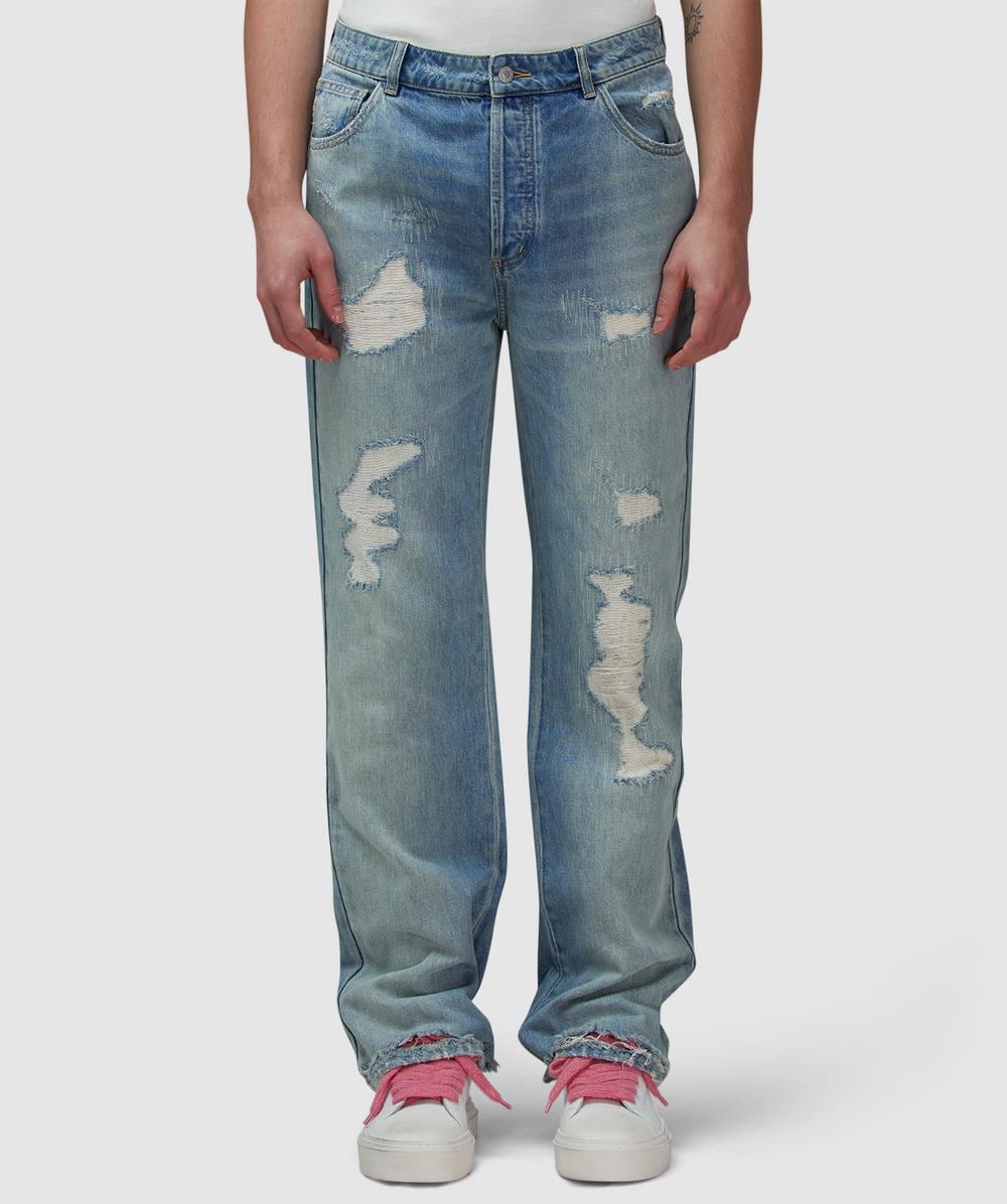 Cole Buxton Repaired Denim Jean (Blue - S) - Size S, Male