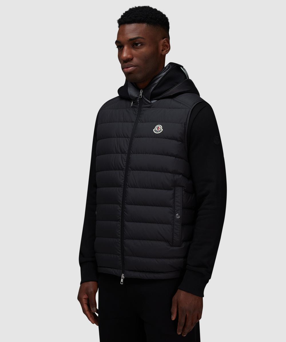 Moncler Bourget hooded down vest | BLACK | SEVENSTORE