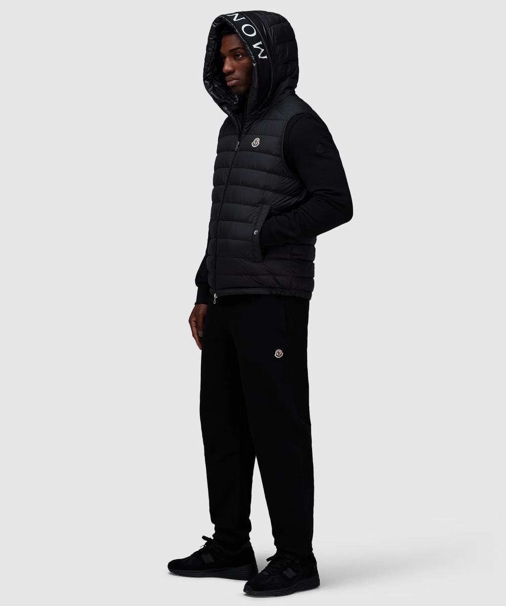 Moncler Bourget hooded down vest | BLACK | SEVENSTORE