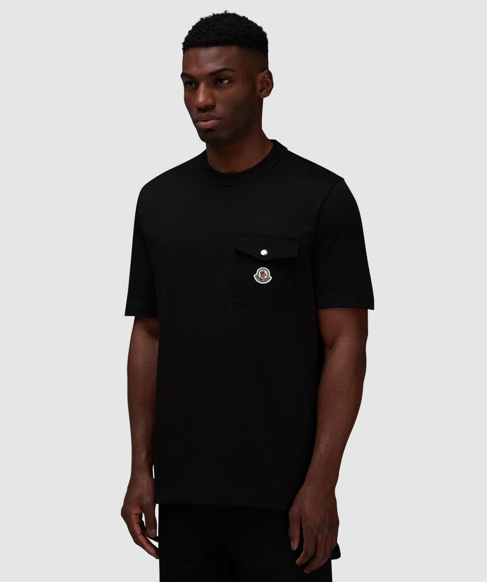 Moncler Front pocket logo t-shirt | BLACK | SEVENSTORE