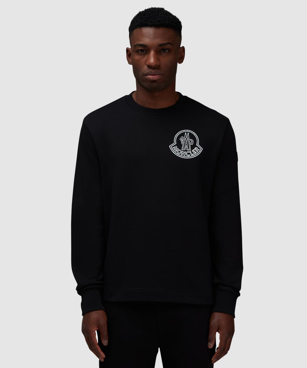 Moncler Large Logo Sweatshirt (Black - M) - Size M, Male