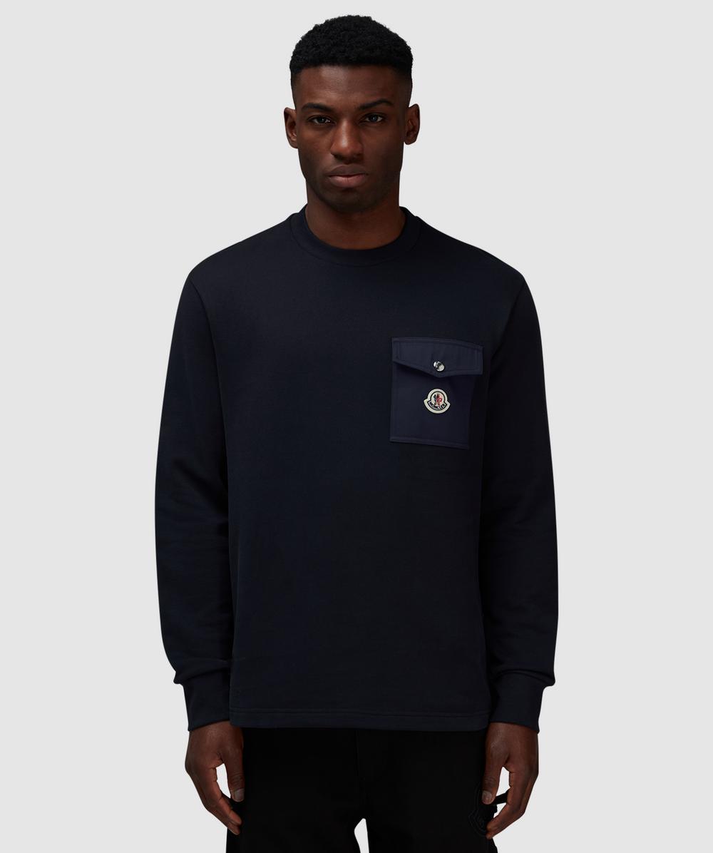 Moncler Front Pocket Sweatshirt (Navy - M) - Size M, Male