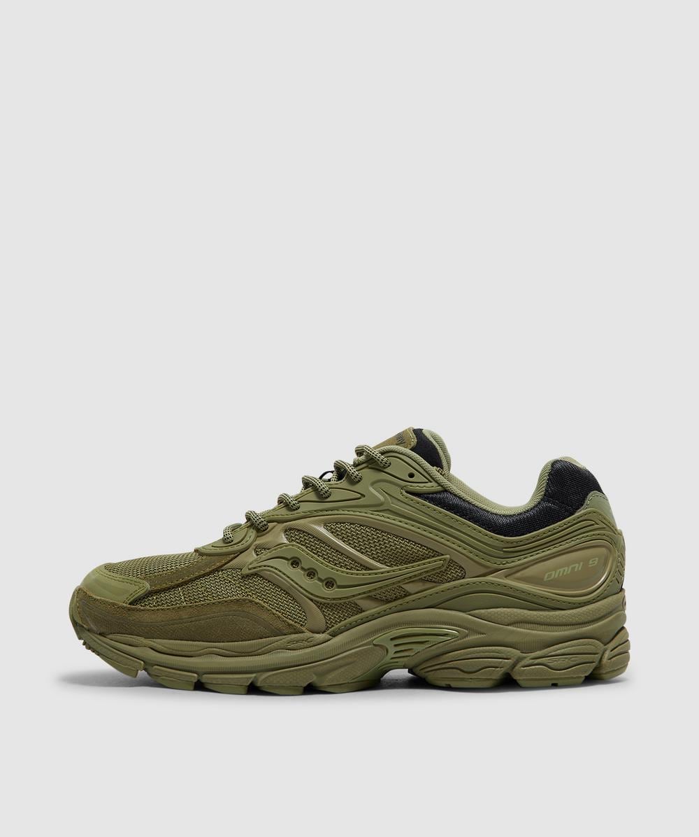 Saucony Khaki Progrid Omni 9 Armor Sneakers In Green